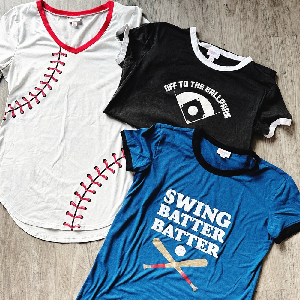 Baseball tees! LuLaRoe, almost new shirts